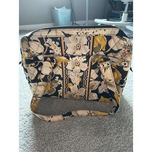 Vera Bradley Caroline Satchel in Dogwood Designer Bag  13x10 Zip Top Side pocket